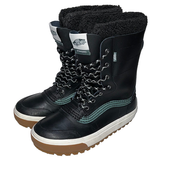 Vans Standard Snow MTE Boots Black Duck Green Snow Boots Men’s Size 8 Leather - Picture 6 of 16